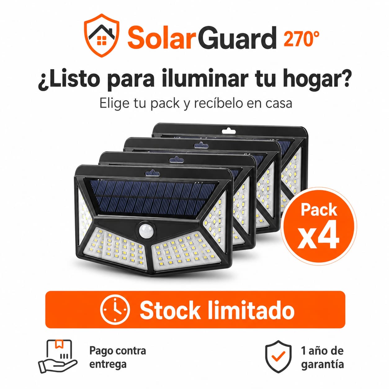 SolarGuard 270°™ | Luz Solar Exterior con Sensor de Movimiento