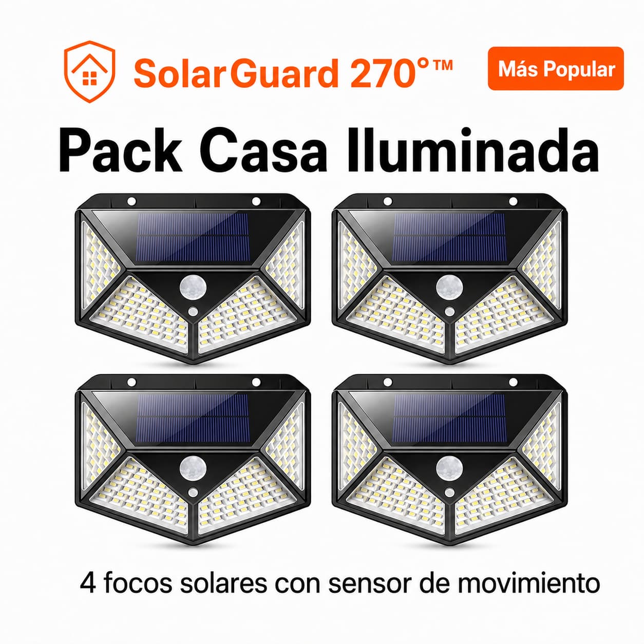 SolarGuard 270°™ | Luz Solar Exterior con Sensor de Movimiento