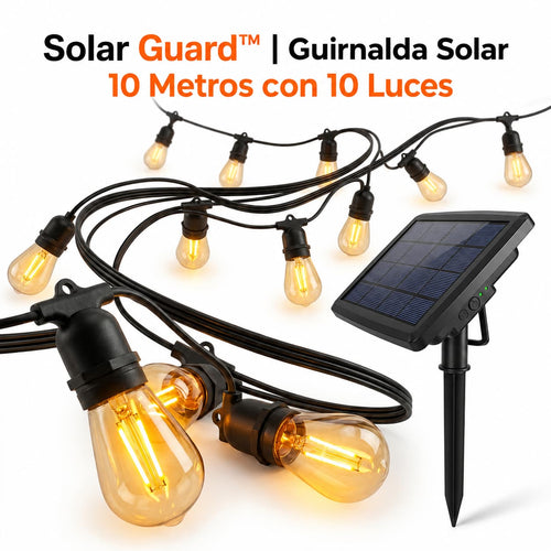 Solar Guard™| Guirnalda Solar 10 Metros con 10 Luces